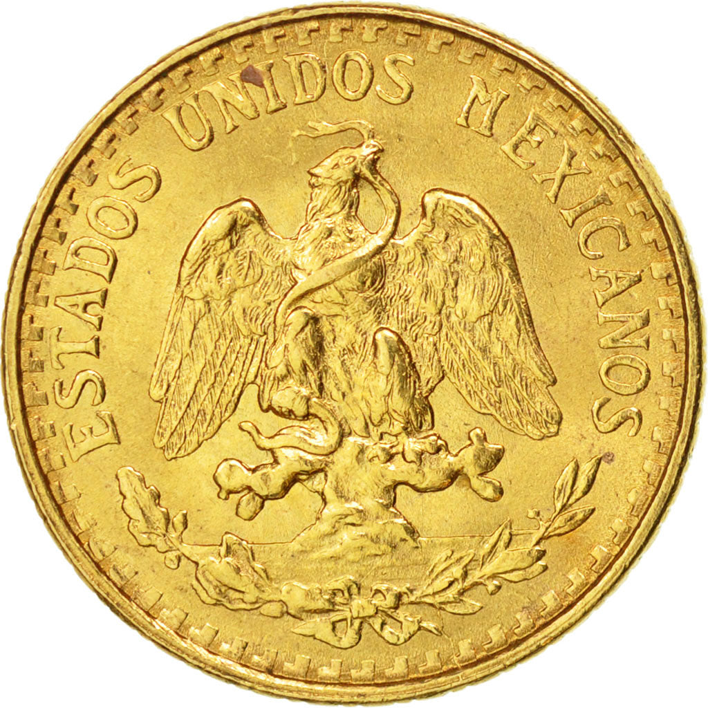 Mexico, 2 Pesos, 1945, Mexico City, MS(60-62), Gold, KM:461