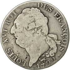 Munten, Frankrijk, Écu de 6 livres françois, ECU, 6 Livres, 1792, Paris, ZG+