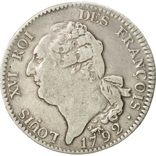 Francia, Écu de 6 livres françois, 1792, Paris, BC+, Plata, KM 615.1, Gadoury 55
