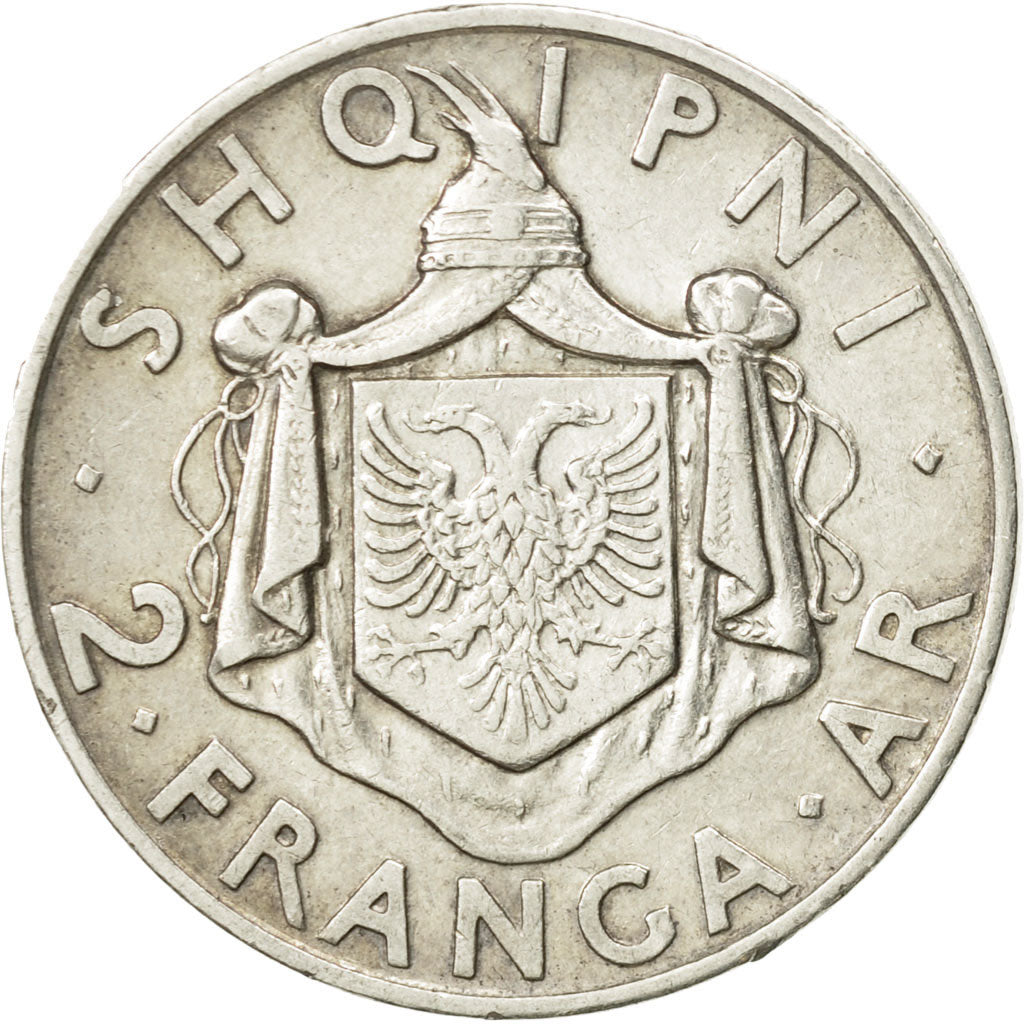 Coin, Albania, Zog I, 2 Franga Ari, 1935, Rome, EF(40-45), Silver, KM:17