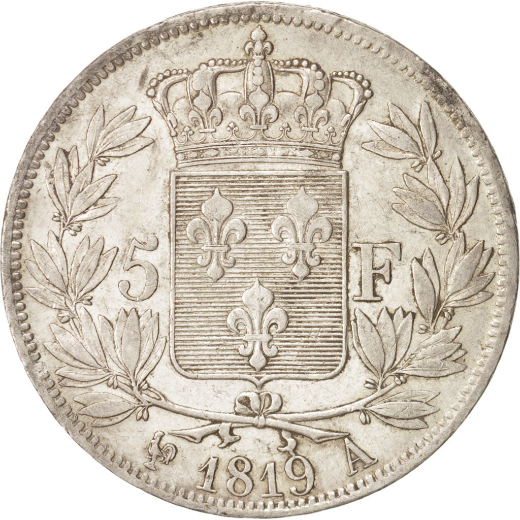 Monnaie, France, Louis XVIII, Louis XVIII, 5 Francs, 1819, Paris, TTB+, Argent