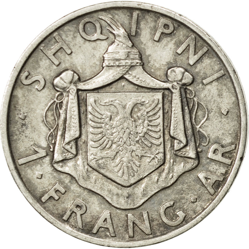 Münze, Albania, Zog I, Frang Ar, 1935, Rome, SS+, Silber, KM:16