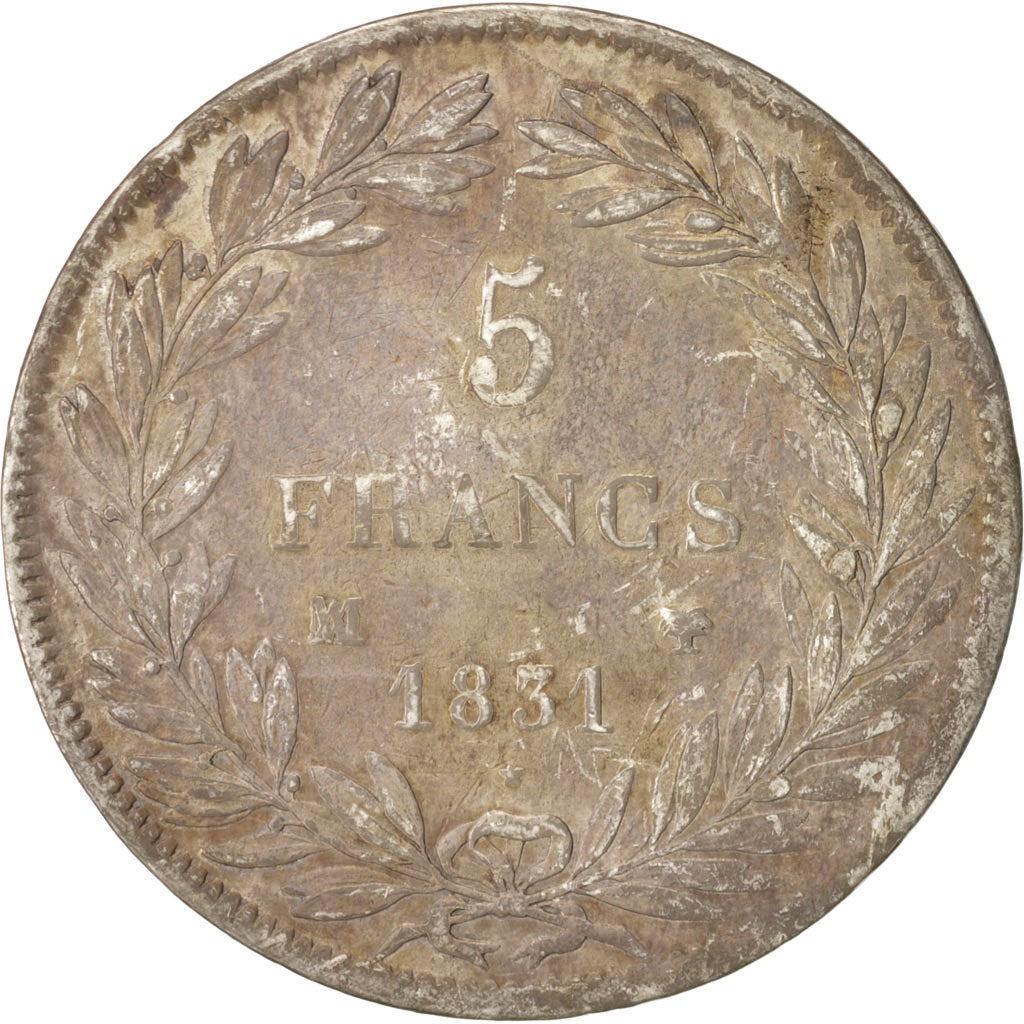 Coin, France, Louis-Philippe, 5 Francs, 1831, Marseille, EF(40-45), Silver