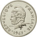 Coin, New Hebrides, 10 Francs, 1967, Paris, MS(65-70), Nickel, KM:E2