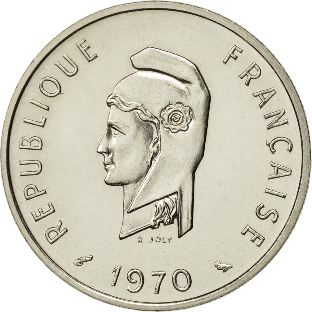 Coin, FRENCH AFARS & ISSAS, 50 Francs, 1970, Paris, MS(65-70), Copper-nickel
