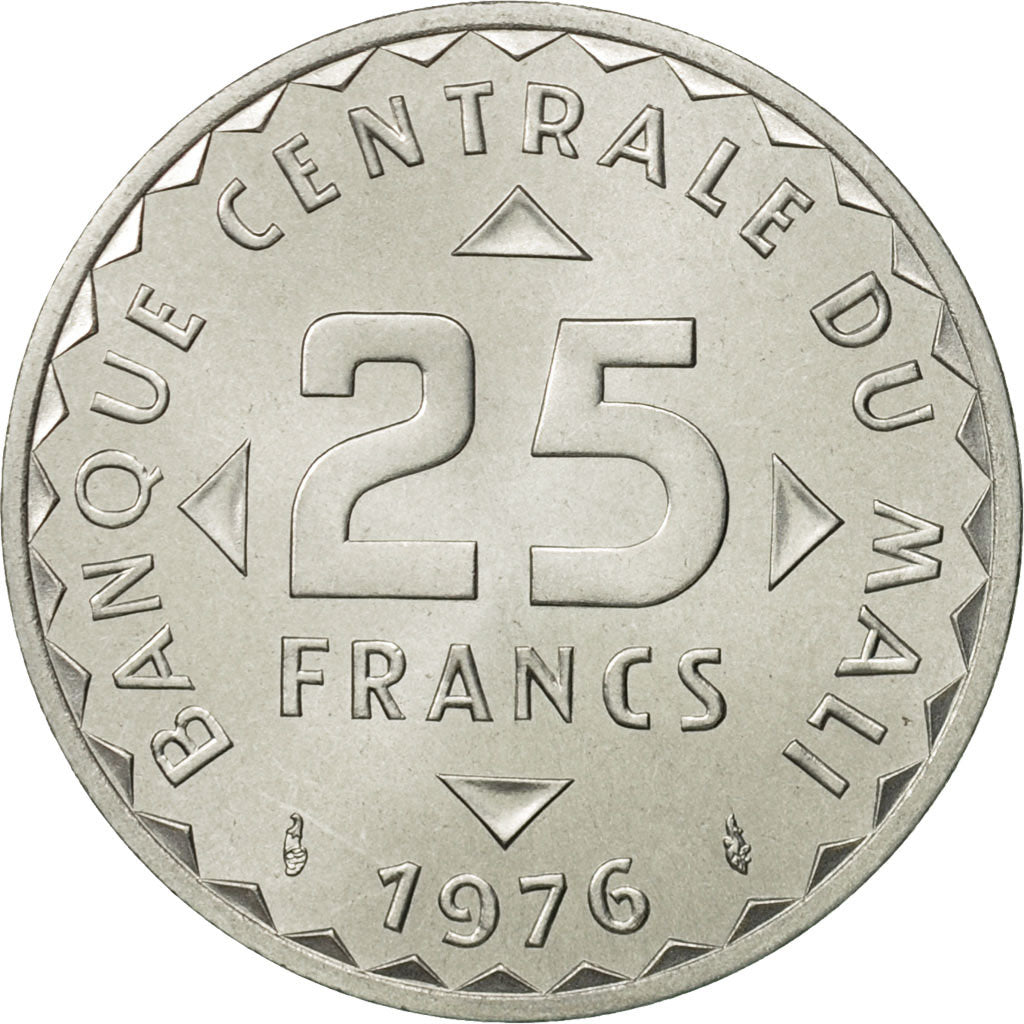 Monnaie, Mali, 25 Francs, 1976, FDC, Aluminium, KM:E4