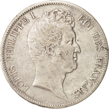 Moneta, Francia, Louis-Philippe, 5 Francs, 1831, Lille, MB+, Argento, KM:735.13