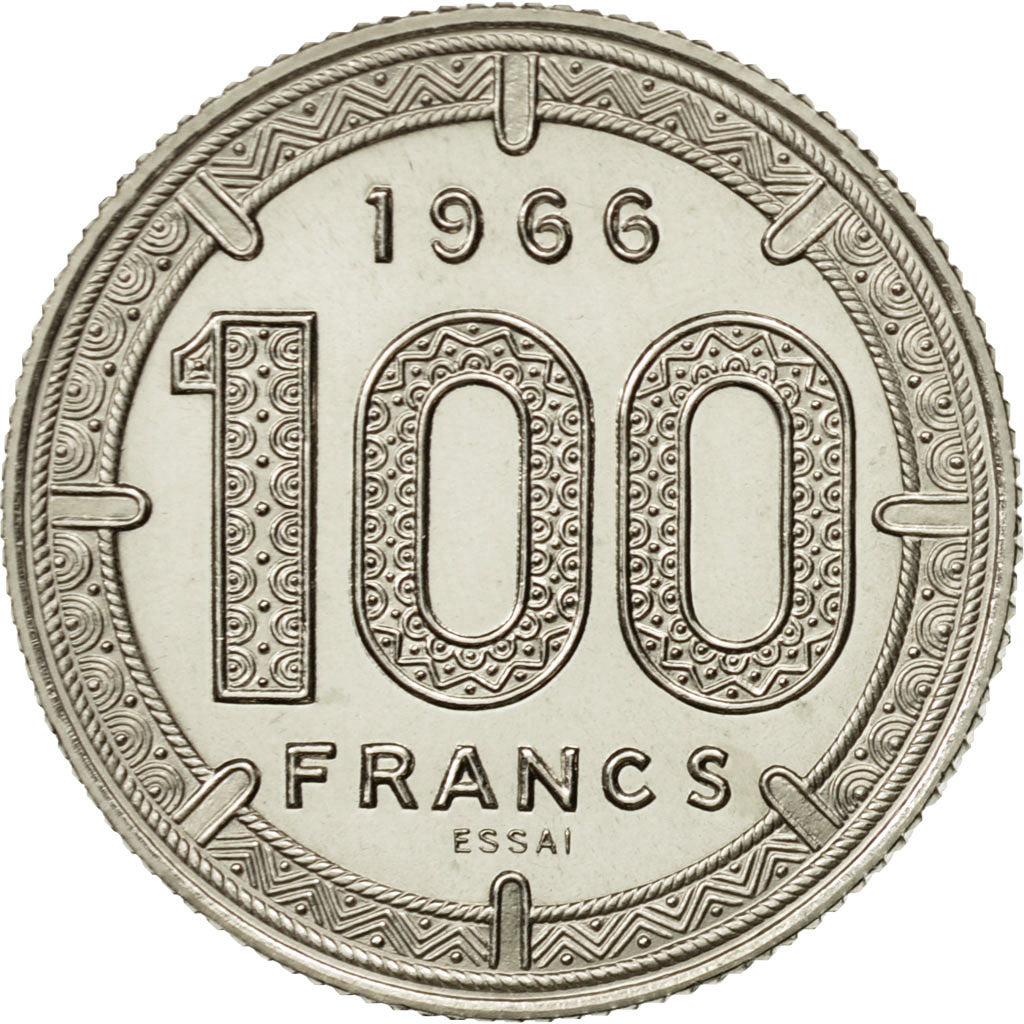 Coin, Cameroon, 100 Francs, 1966, Paris, MS(65-70), Nickel, KM:E11