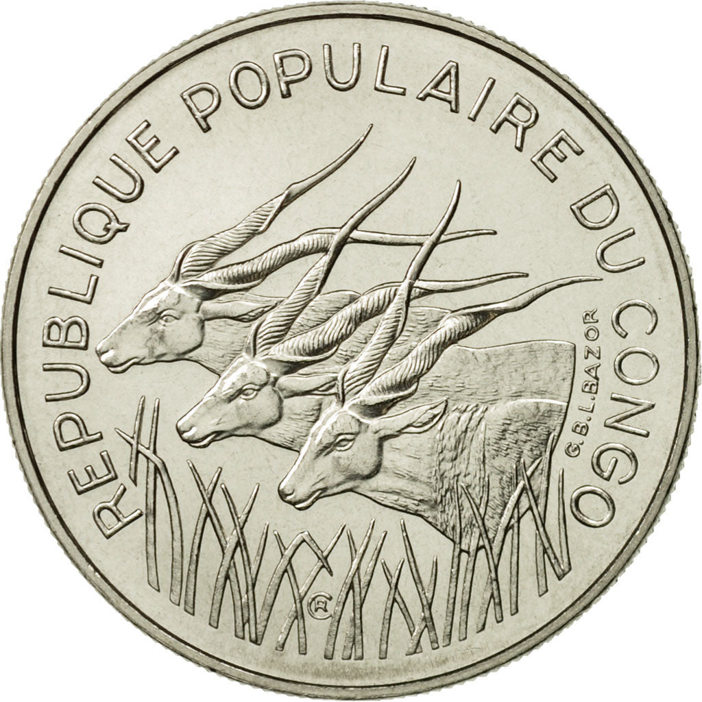 Coin, Congo Republic, 100 Francs, 1971, Paris, MS(65-70), Nickel, KM:E1