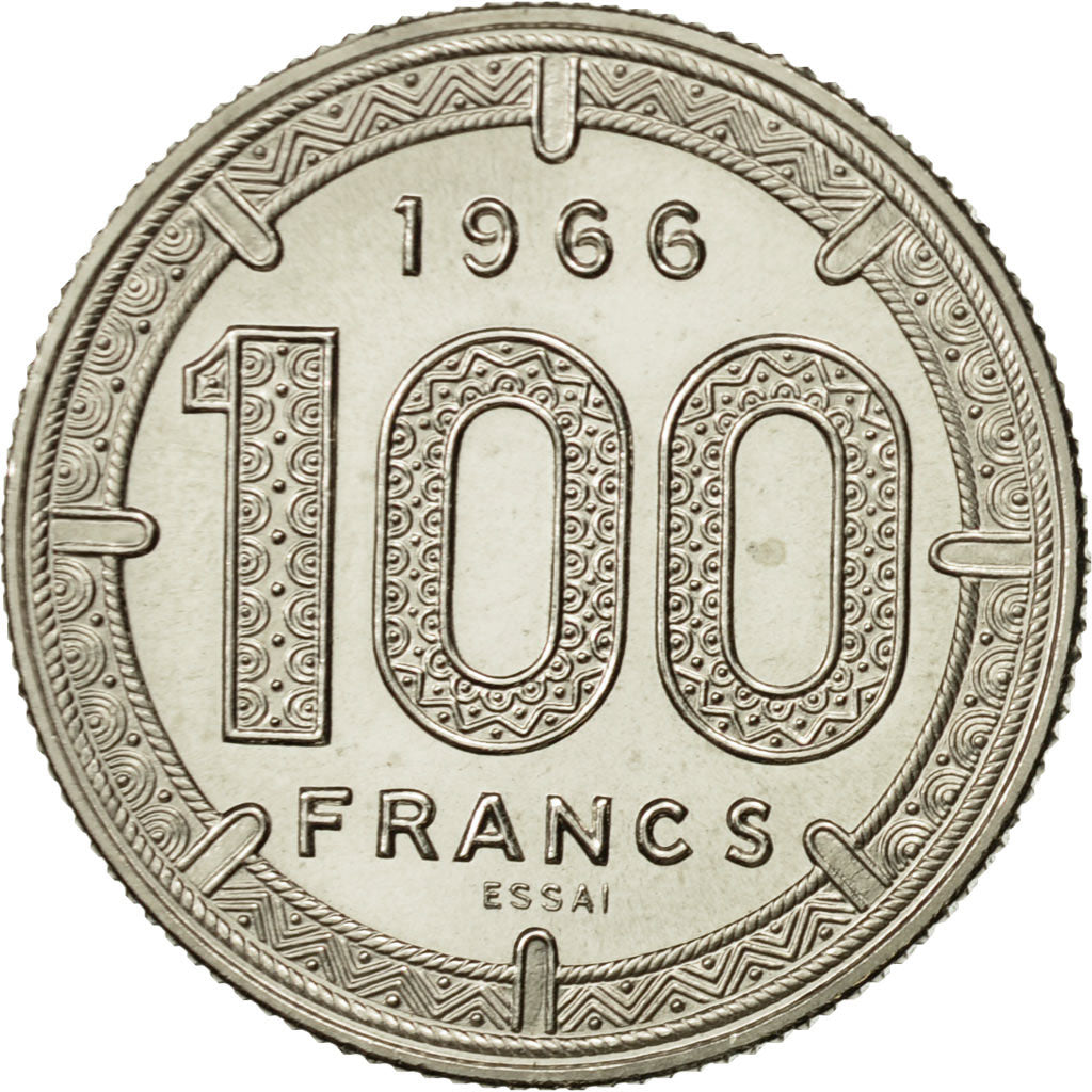 Coin, EQUATORIAL AFRICAN STATES, 100 Francs, 1966, Paris, MS(65-70), Nickel