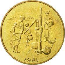 Coin, West African States, 10 Francs, 1981, MS(65-70), Brass, KM:E12