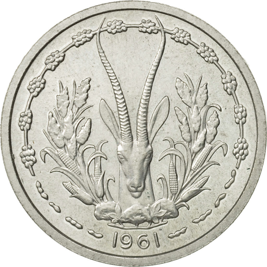 Coin, West African States, Franc, 1961, MS(65-70), Aluminum, KM:E3