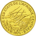 Moneda, Estados del África central, 10 Francs, 1974, Paris, FDC, Aluminio -