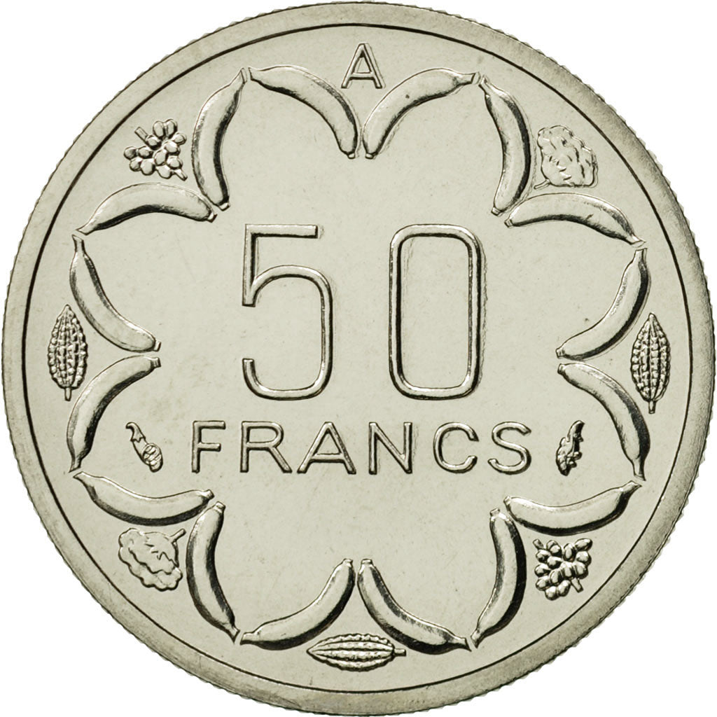 Central African States, 50 Francs, 1976, Paris, MS(65-70), Nickel, KM:E8