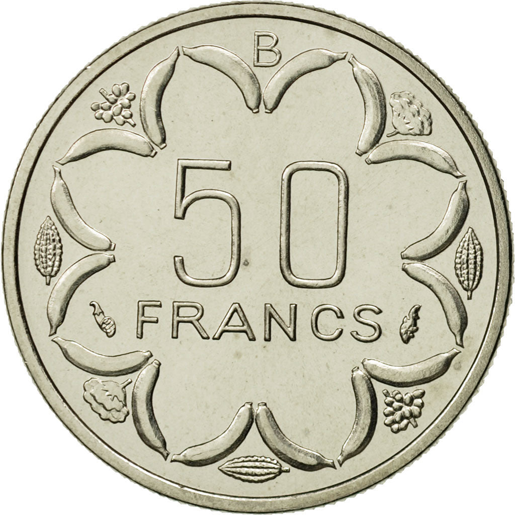 Stati dell’Africa centrale, 50 Francs, 1976, Paris, FDC, Nichel, KM:E8