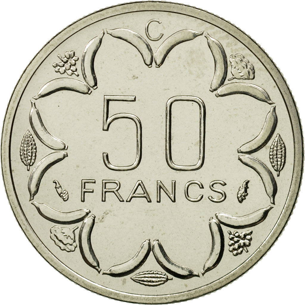Central African States, 50 Francs, 1976, Paris, MS(65-70), Nickel, KM:E8