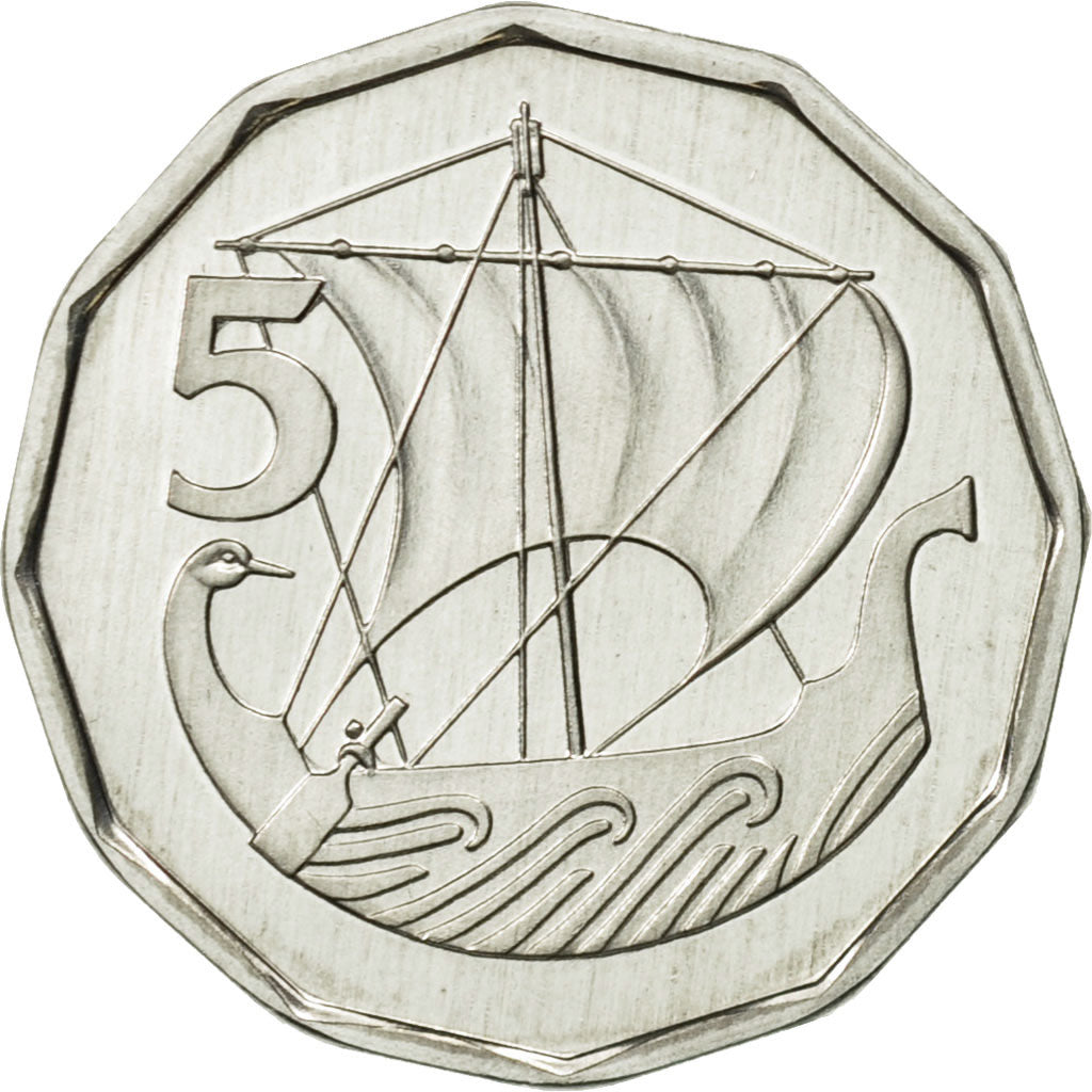 Coin, Cyprus, 5 Mils, 1982, MS(65-70), Aluminum, KM:50.2