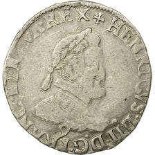 France, Henri IV, Demi Franc, 1602, Rennes, VF(30-35), Silver, Sombart 4800