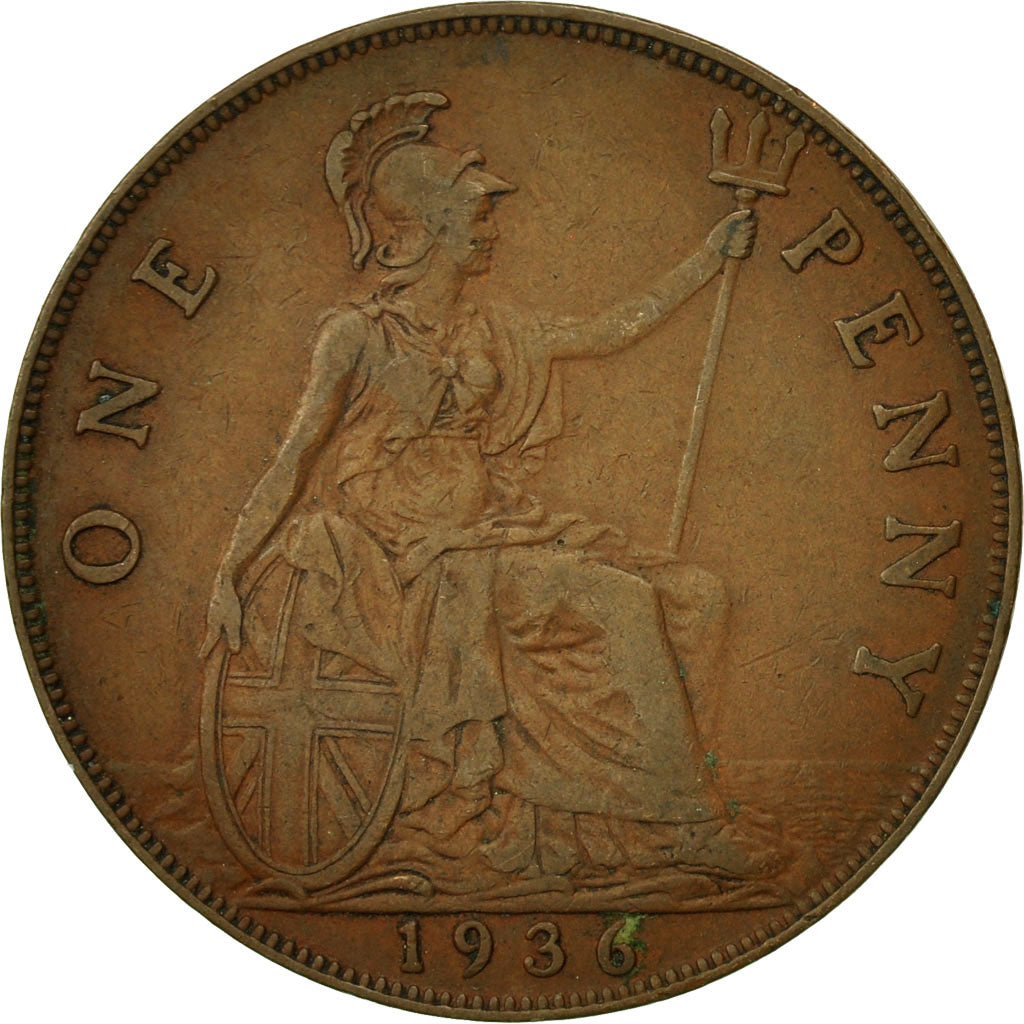 Coin, Great Britain, George V, Penny, 1936, EF(40-45), Bronze, KM:838