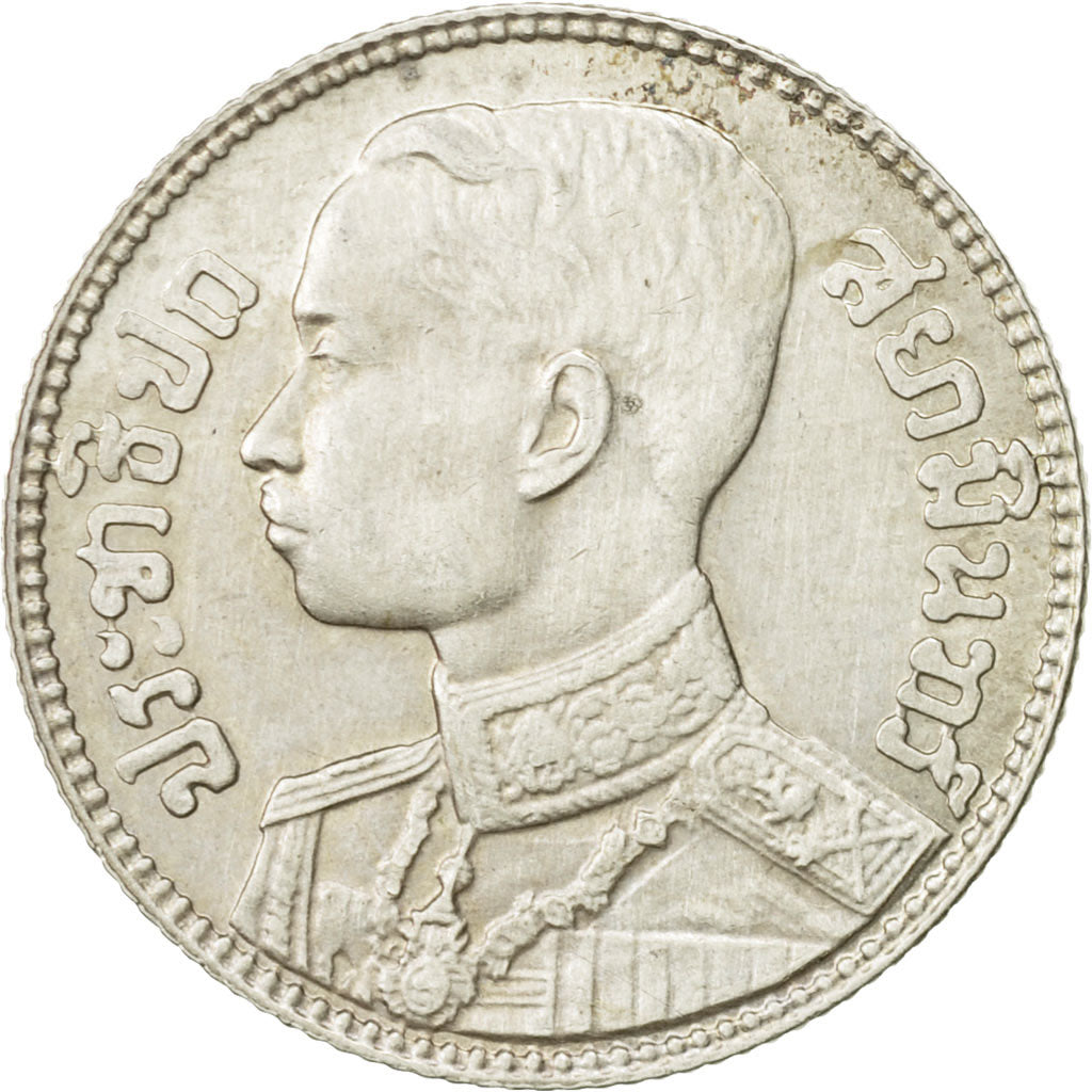 Thaïlande, Rama VII, 50 Satang = 1/2 Baht, 1929, SUP, Argent, KM:49