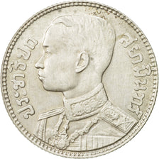 Thailand, Rama VII, 50 Satang = 1/2 Baht, 1929, AU(55-58), Silver, KM:49