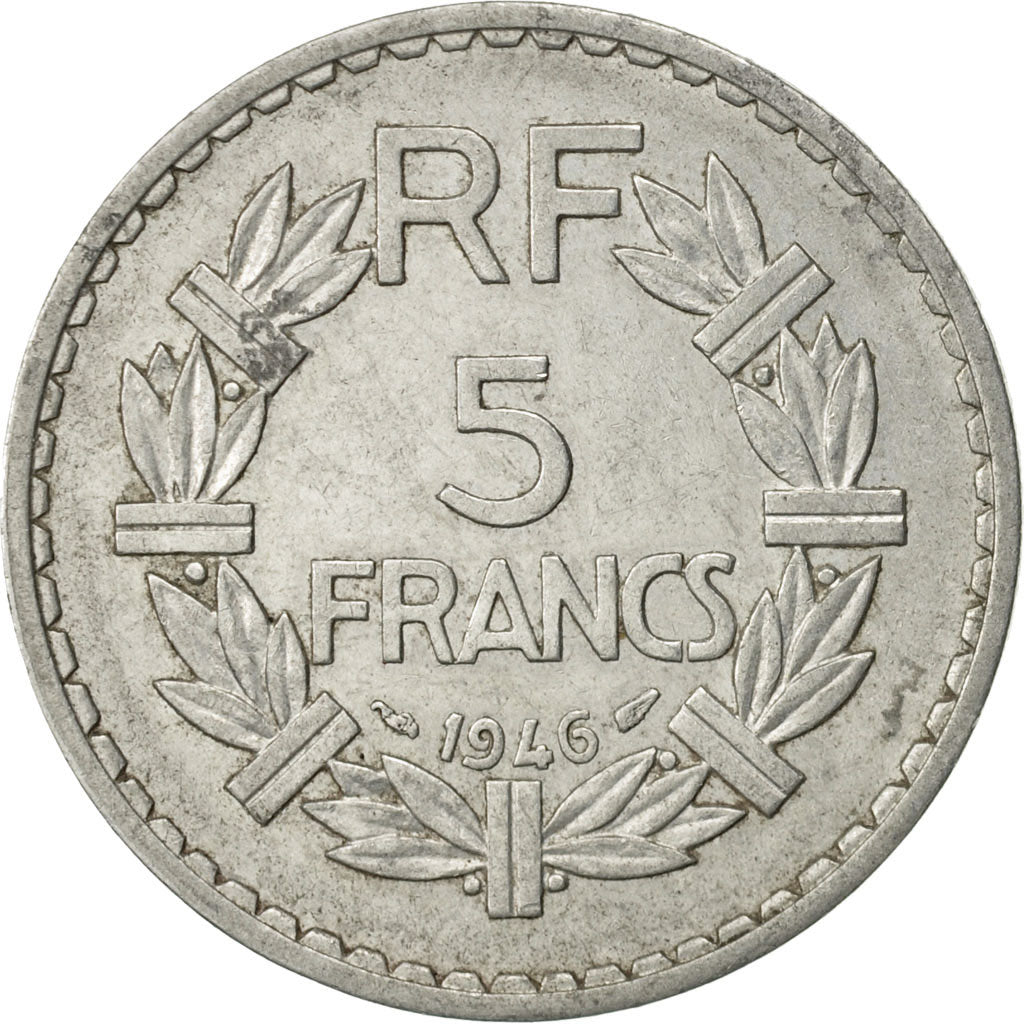 Moneta, Francia, Lavrillier, 5 Francs, 1946, Paris, SPL-, Alluminio, KM:888b.1