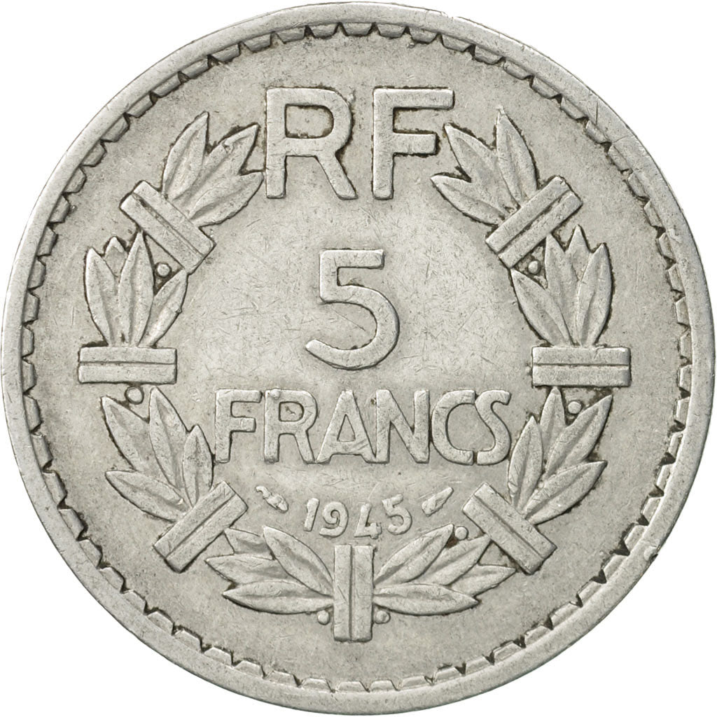 Munten, Frankrijk, Lavrillier, 5 Francs, 1945, Paris, ZF, Aluminium, KM:888b.1