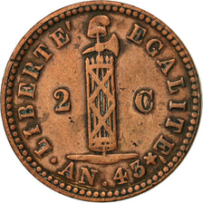 Coin, Haiti, 2 Centimes, 1846, EF(40-45), Copper, KM:27.1