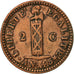 Moneta, Haiti, 2 Centimes, 1846, BB, Rame, KM:27.1