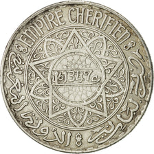 Morocco, Mohammed V, 20 Francs, 1928, Paris, EF(40-45), Silver,KM:39,Lecompte270