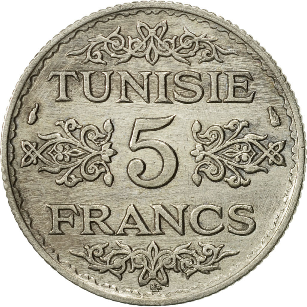 Tunisie, Ahmad Pasha Bey, 5 Francs, 1934, Paris, TTB, Argent, KM:261,Lecompte306