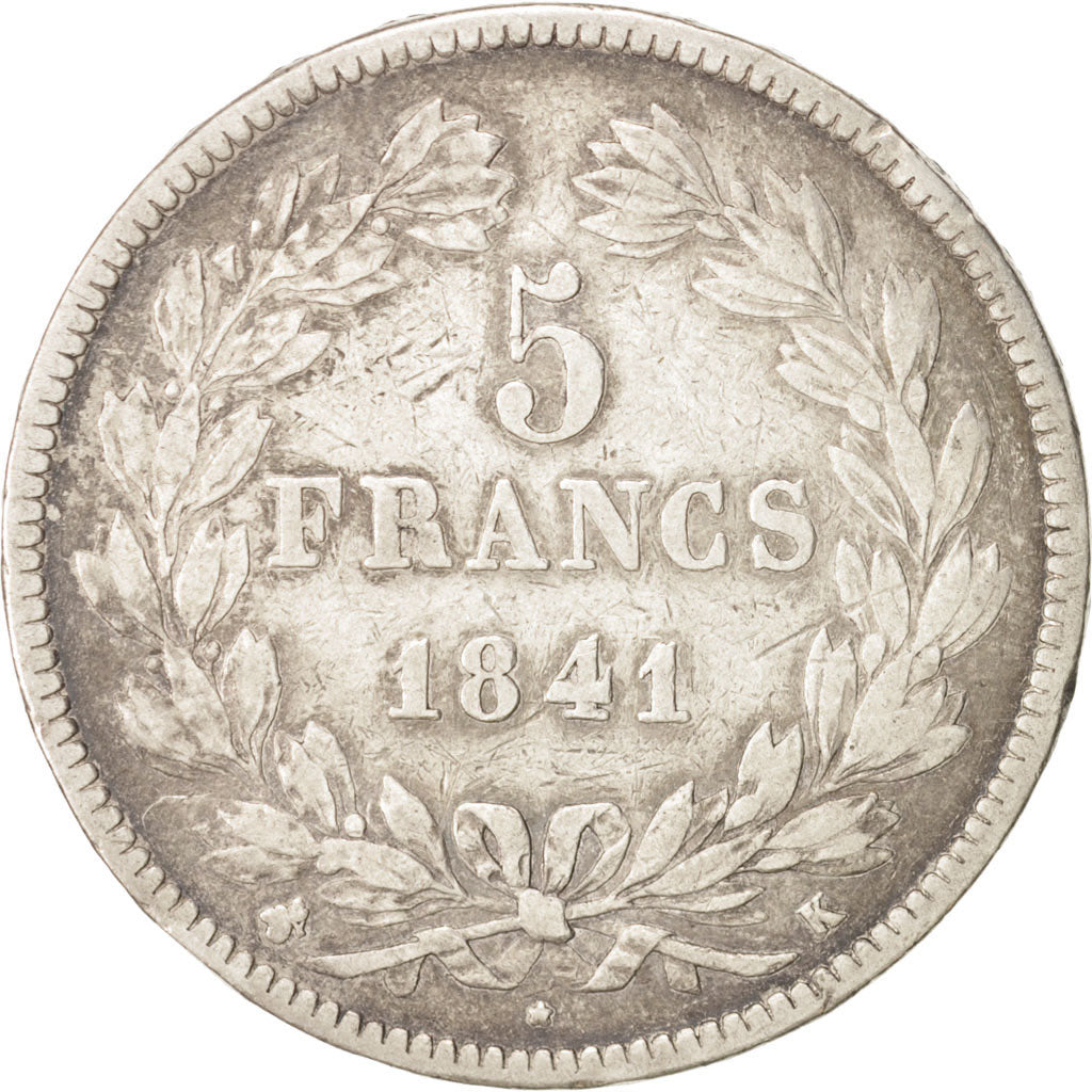 France, Louis-Philippe, 5 Francs, 1841 K, Bordeaux, Silver, KM:749.7