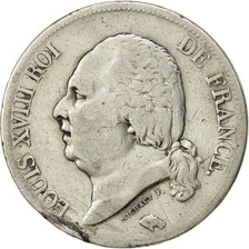 France, Louis XVIII, 5 Francs, 1821, Paris, VF(20-25), KM 711.1, Gadoury 614
