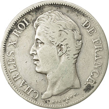 France, Charles X, 5 Francs, 1827, Lille, TB, Argent, KM:728.13, Gadoury:644