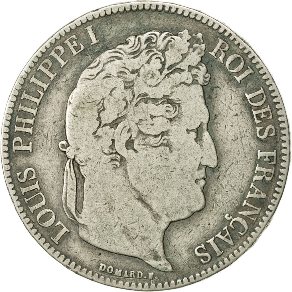 Moneta, Francja, Louis-Philippe, 5 Francs, 1834, Bordeaux, F(12-15), Srebro