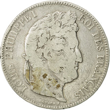 Moneta, Francia, Louis-Philippe, 5 Francs, 1843, Lille, MB, Argento, KM:749.13
