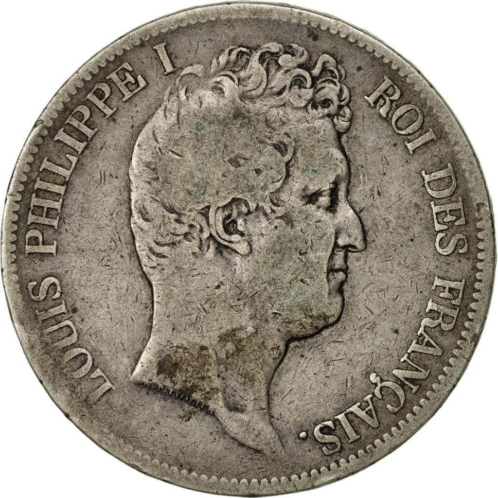 Coin, France, Louis-Philippe, 5 Francs, 1830, Paris, F(12-15), Silver, KM:736.1