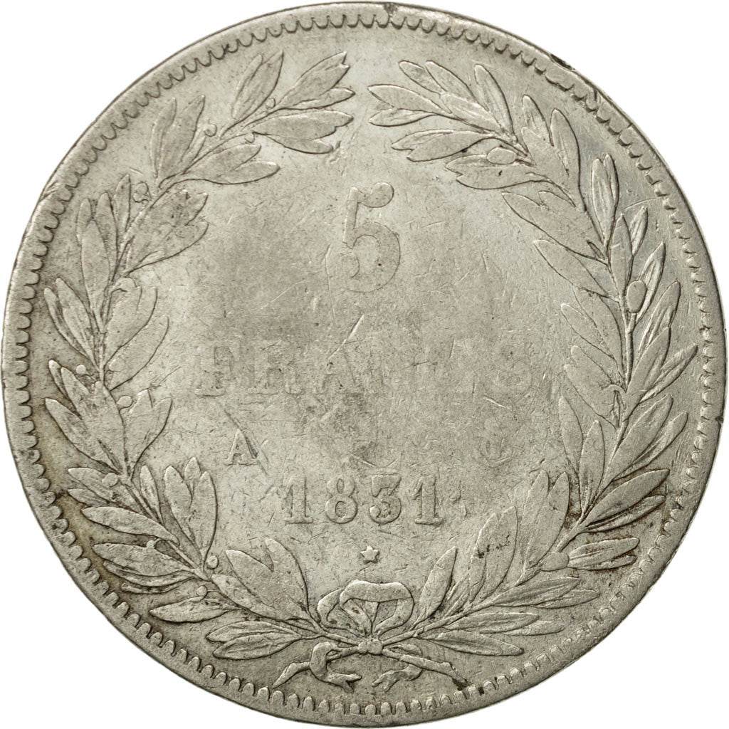 Coin, France, Louis-Philippe, 5 Francs, 1831, Paris, F(12-15), Silver, KM:735.1