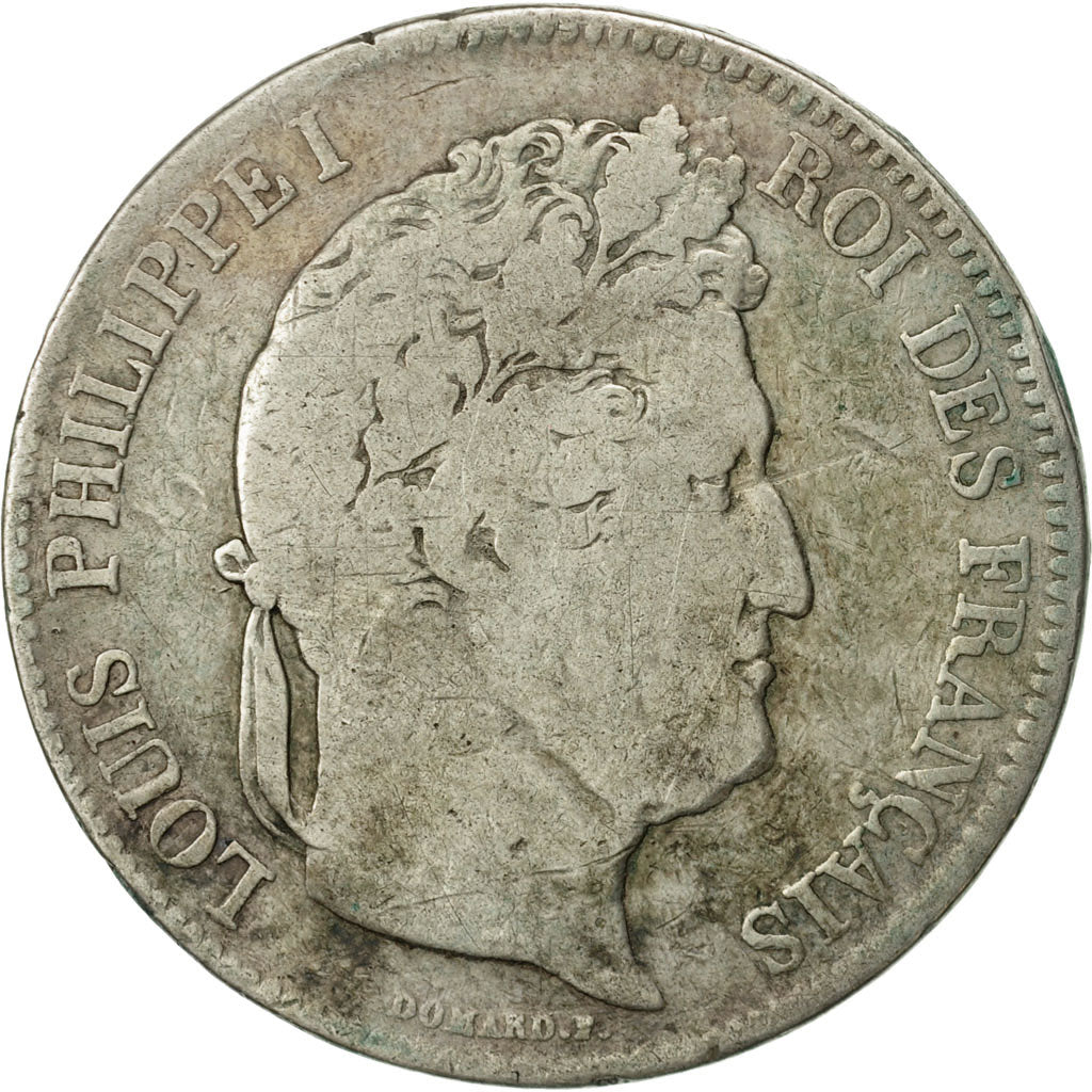 Coin, France, Louis-Philippe, 5 Francs, 1833, Bordeaux, F(12-15), Silver
