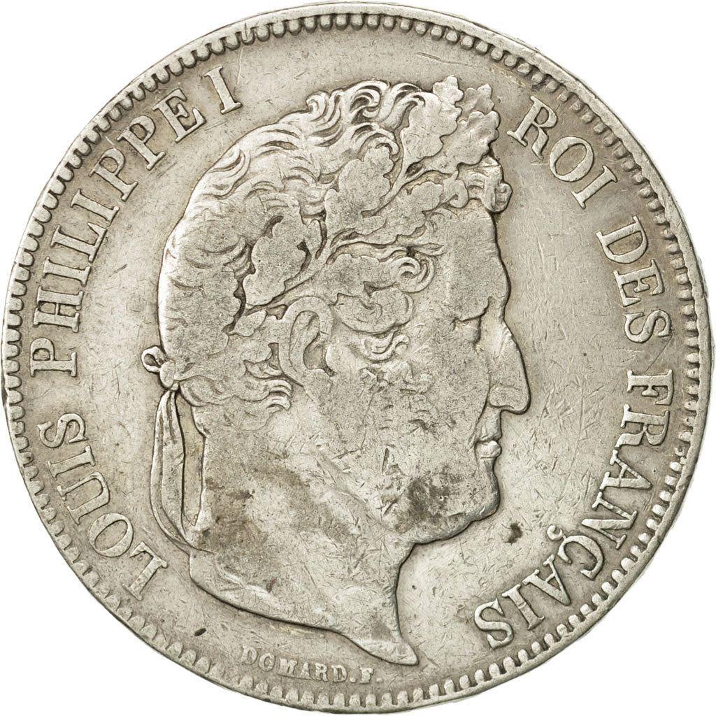 Moneda, Francia, Louis-Philippe, 5 Francs, 1834, Lille, BC+, Plata, KM:749.13
