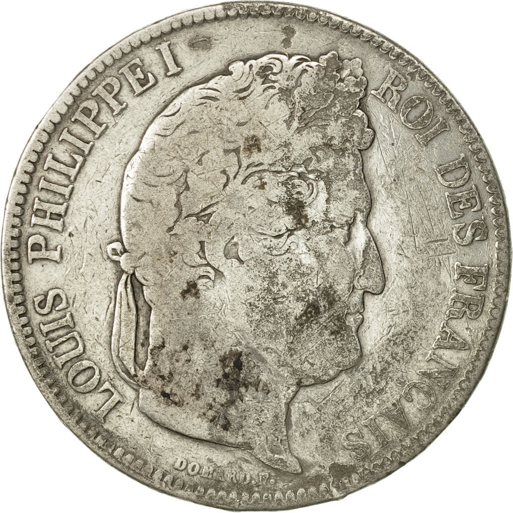 Moneda, Francia, Louis-Philippe, 5 Francs, 1834, Paris, BC, Plata, KM:749.1