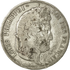 Moneda, Francia, Louis-Philippe, 5 Francs, 1834, Paris, BC, Plata, KM:749.1