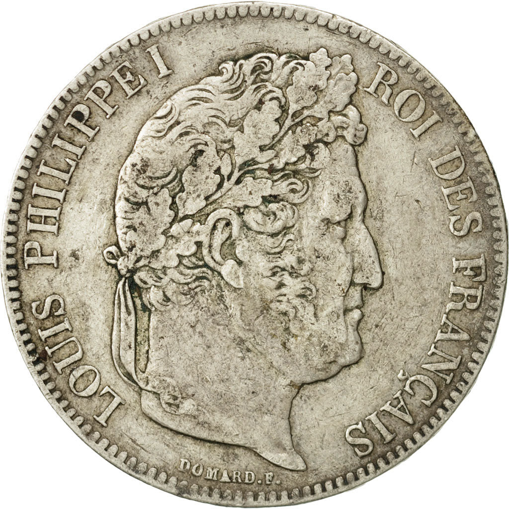 Coin, France, Louis-Philippe, 5 Francs, 1834, Strasbourg, VF(30-35), Silver