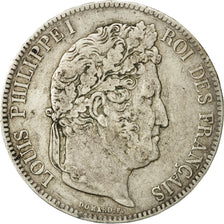 Coin, France, Louis-Philippe, 5 Francs, 1834, Strasbourg, VF(30-35), Silver