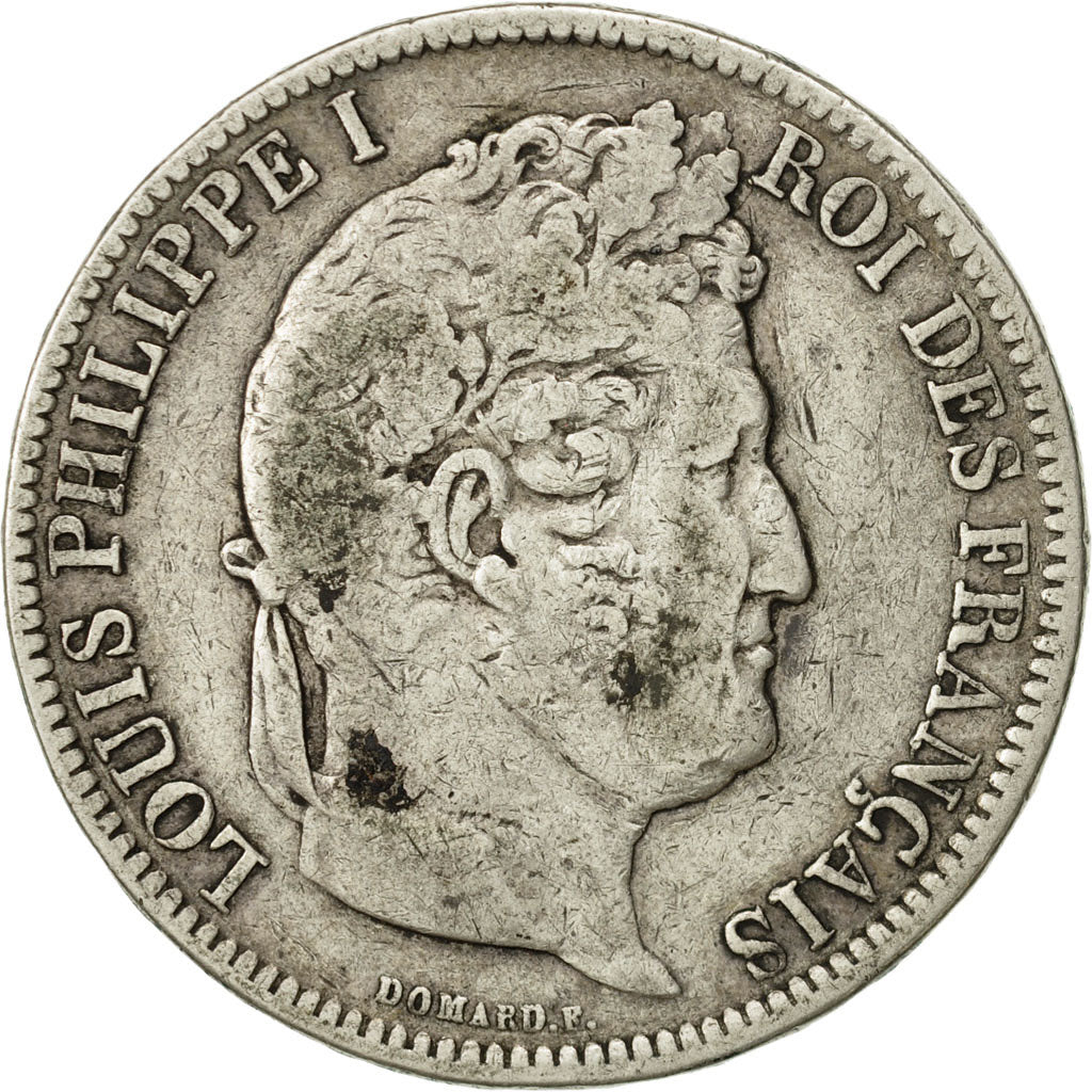 Moneta, Francia, Louis-Philippe, 5 Francs, 1831, Rouen, MB, Argento, KM:745.2