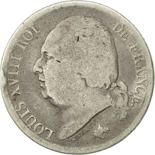 Monnaie, France, Louis XVIII, 2 Francs, 1823, Lille, B+, Argent, KM:710.12