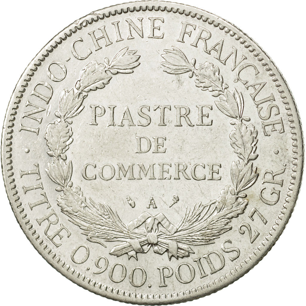 FRENCH INDO-CHINA, Piastre, 1907, Paris, EF(40-45), Silver, KM:5a.1