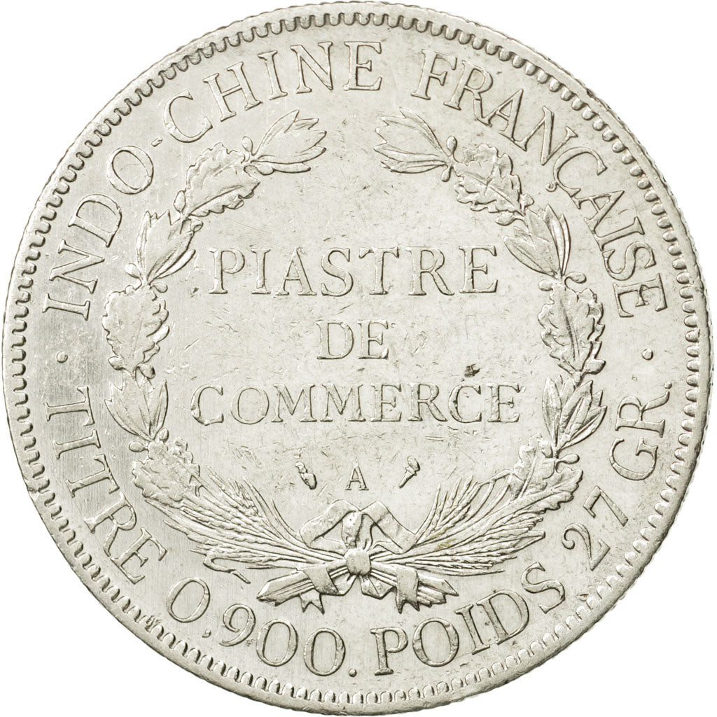 INDOCINA FRANCESE, Piastre, 1909, Paris, BB, Argento, KM:5a.1, Lecompte:292