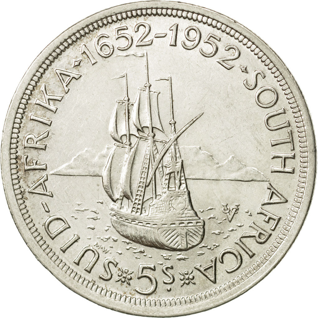 Südafrika, George VI, 5 Shillings, 1952, VZ, Silber, KM:41