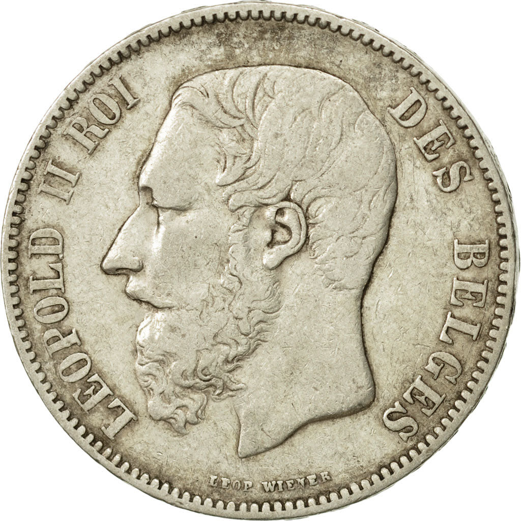 Belgium, Leopold II, 5 Francs, 5 Frank, 1870, VF(30-35), Silver, KM:24